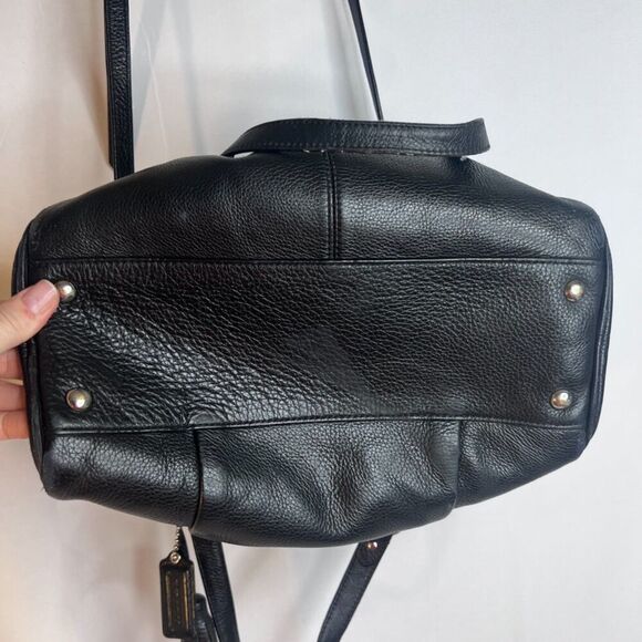 Coach Black Leather Avery Boston Barrel Crossbody HandBag Satchel Purse - Picture 4 of 16